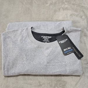 NWT Starting Point Ultra Soft Fleece Crew Gray Big And Tall Size 3X